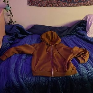 brown hoodie zip up
